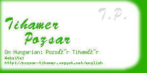 tihamer pozsar business card